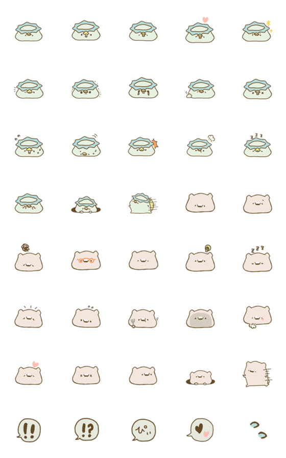 [LINE絵文字]Emoji of Kappa＆Kuma1の画像一覧