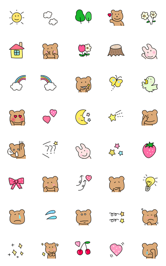 [LINE絵文字]【森のくまさんと仲間たち】の画像一覧