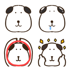 [LINE絵文字] ゆるい犬の絵文字！ぶさかわシンプルの画像