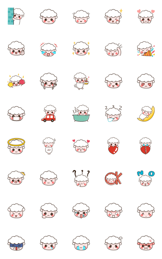 [LINE絵文字]Little Sheep Emojiの画像一覧
