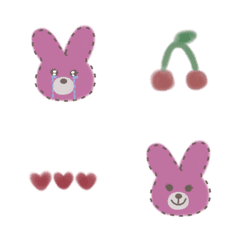 [LINE絵文字] 落ち着いた色のうさぎ絵文字@りんごの画像