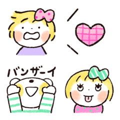 [LINE絵文字] 仲良しともだち 絵文字 6 ふんわりタッチ♡の画像