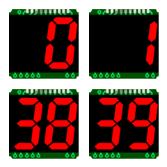 [LINE絵文字] 7セグメントLED2桁モジュール＃1の画像