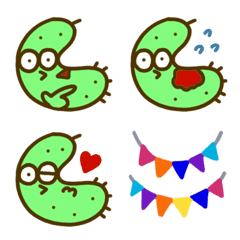 [LINE絵文字] きゅうりのハッピー絵文字の画像