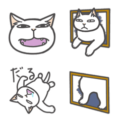 [LINE絵文字] 真っ白い猫ちゃんの絵文字の画像
