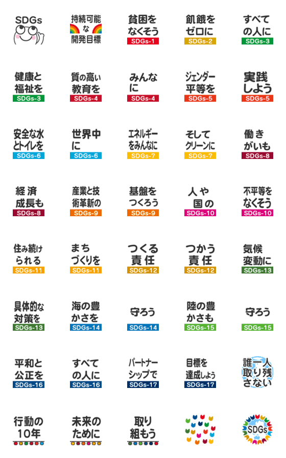 [LINE絵文字]持続可能な開発目標「SDGs」の画像一覧