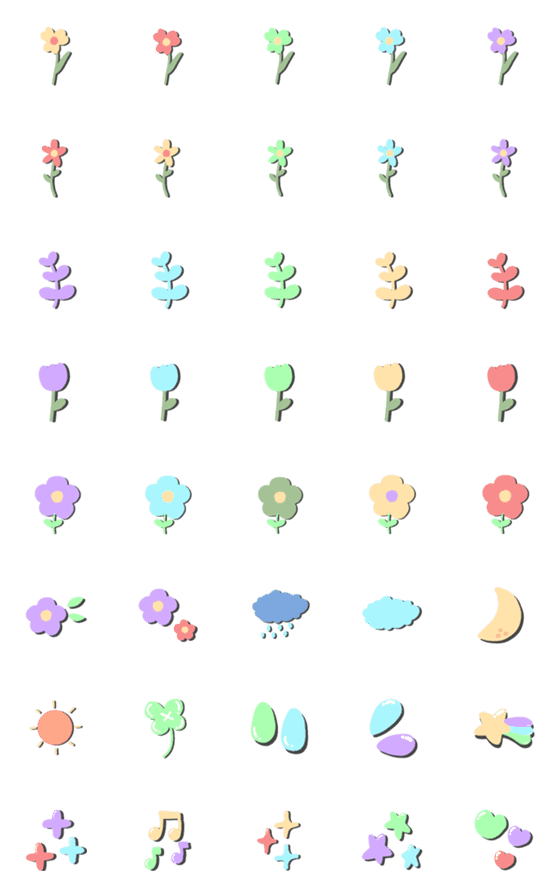 [LINE絵文字]Simple flowersの画像一覧