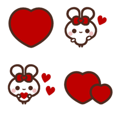 [LINE絵文字] ラヴラヴラビット【1】の画像