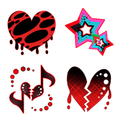 [LINE絵文字] ハート・キラキラ・音符 (失恋)の画像