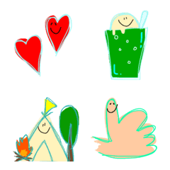 [LINE絵文字] カラフル＆ハッピー絵文字の画像