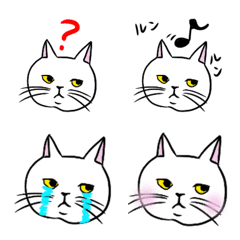 [LINE絵文字] white cat cat cat catの画像