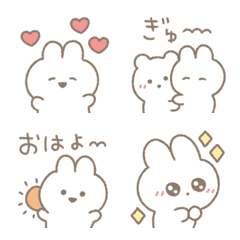 [LINE絵文字] ゆるふわうさちゃん○ときどきくまちゃんの画像