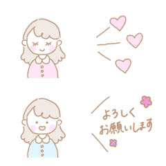 [LINE絵文字] 『シンプルふわふわGirl♡』の画像