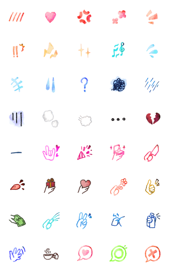 [LINE絵文字]Emotions and hand emoji setの画像一覧