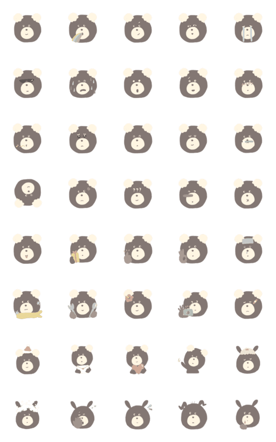 [LINE絵文字]くまになりたかったうさぎの画像一覧