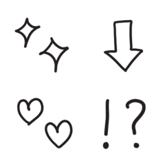 [LINE絵文字] Black monotone emojiの画像