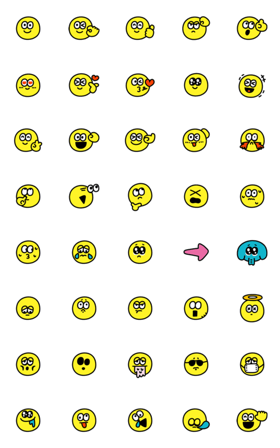 [LINE絵文字]毎日使えるスマイルセットの画像一覧