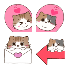 [LINE絵文字] ♡♥ミケ猫とトラ猫の日常♥♡#2の画像