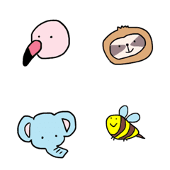 [LINE絵文字] カラフルで可愛い色々な動物絵文字の画像