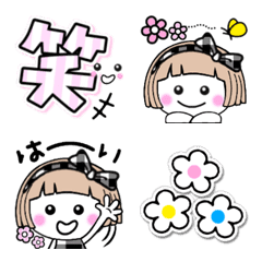 派手かわボブガーリー絵文字★チェックの絵文字メイン画像