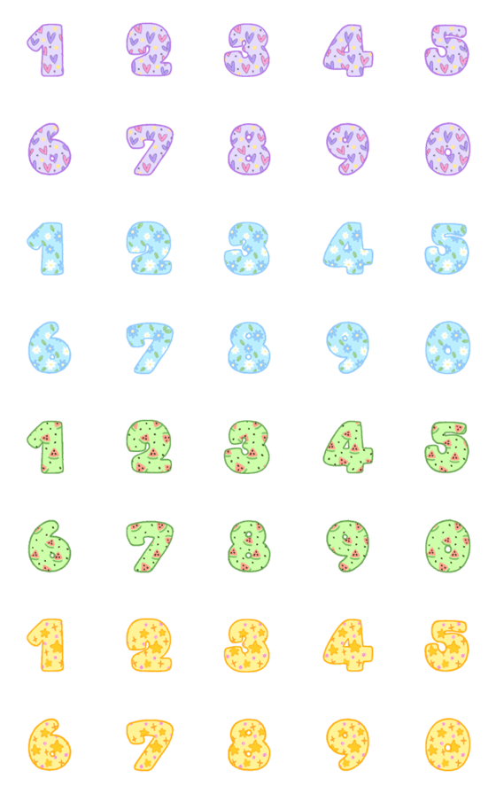 [LINE絵文字]Emoji fruity number cuteの画像一覧