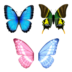 [LINE絵文字] 絵の具タッチの蝶の画像