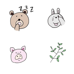 [LINE絵文字] シンプルな可愛い動物たちの画像