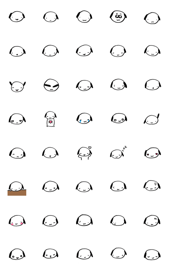 [LINE絵文字]いぬもちの絵文字 その1の画像一覧
