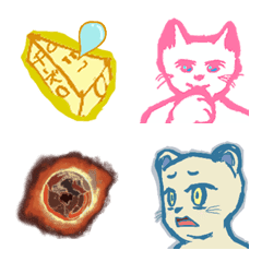 [LINE絵文字] 6等分の虹猫 Emojiの画像