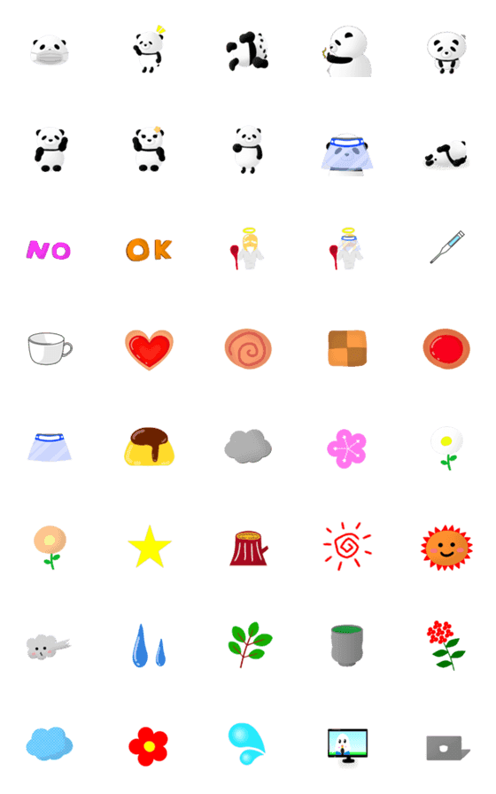 [LINE絵文字]ずう－っと使えるパンダの絵文字の画像一覧