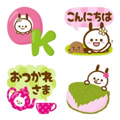 [LINE絵文字] うさぎパンダ★定番＆敬語★絵文字【春】の画像