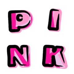 [LINE絵文字] pink paint -A.B.C.a.b.c.1.2.3(16)の画像