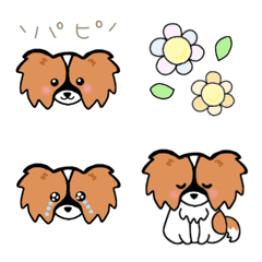 [LINE絵文字] パピヨンのかわいい絵文字の画像