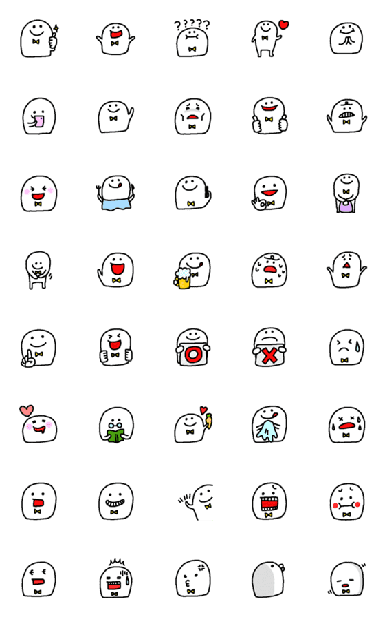[LINE絵文字]白男くんの画像一覧