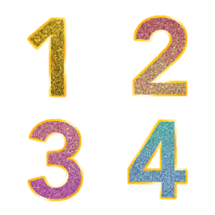 Classic Glitter wink number emoji 4の絵文字メイン画像