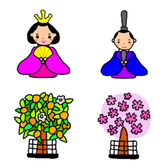 [LINE絵文字] ひな壇飾り 勢揃いの画像