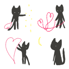 [LINE絵文字] あいねこ⭐︎絵文字⭐︎黒の画像