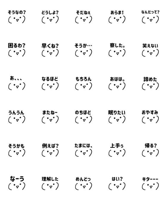 [LINE絵文字]なんとも言えない顔文字の画像一覧