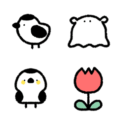[LINE絵文字] ちっこい すずめ なかよし 絵文字の画像