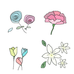 [LINE絵文字] シンプルでカラフルな花の画像