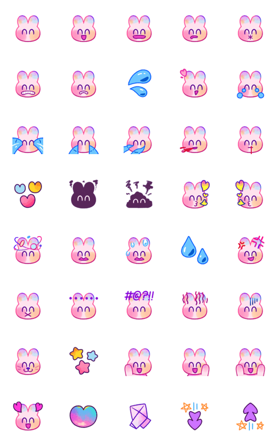 Smile Rabbit Emoji1-詳細画像