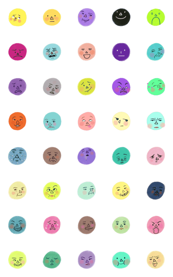 [LINE絵文字]Funny face friendsの画像一覧