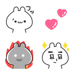 [LINE絵文字] かおえもじ ◎ うさぎ 2の画像