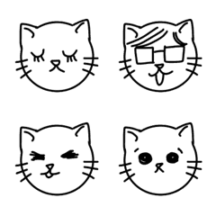 [LINE絵文字] シンプルな猫 絵文字の画像