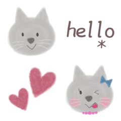 [LINE絵文字] *ふんわり*くすみカラーのねこ絵文字の画像