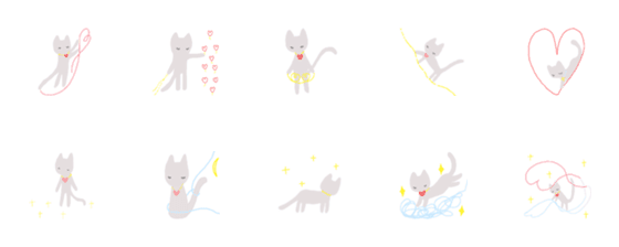 [LINE絵文字]あいねこ⭐︎絵文字⭐︎白（silver）の画像一覧