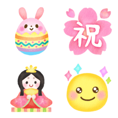 [LINE絵文字] 春に使える♥かわいい絵文字たちの画像