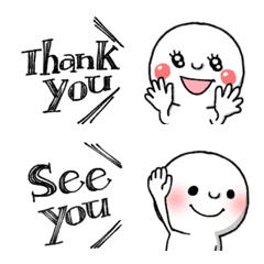 白い人シンプル絵文字and英字の絵文字メイン画像