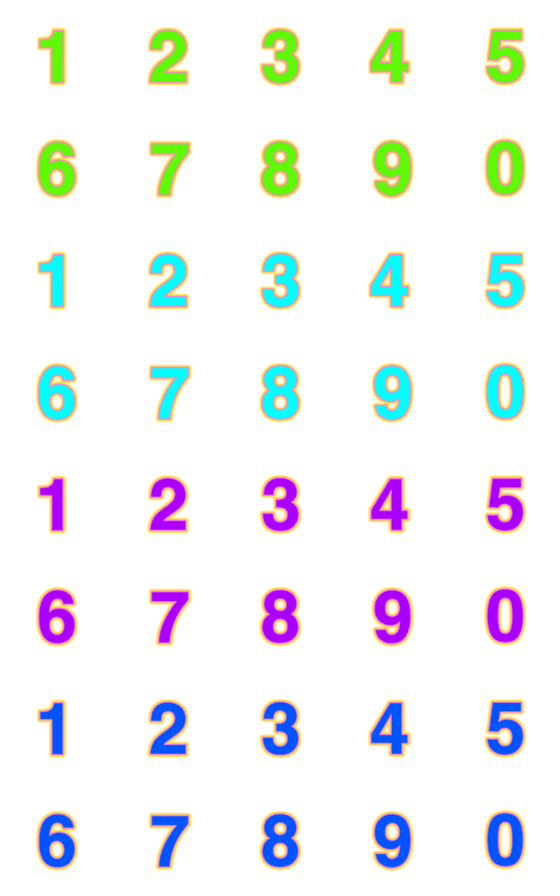 [LINE絵文字]Number classic colorful emojiの画像一覧