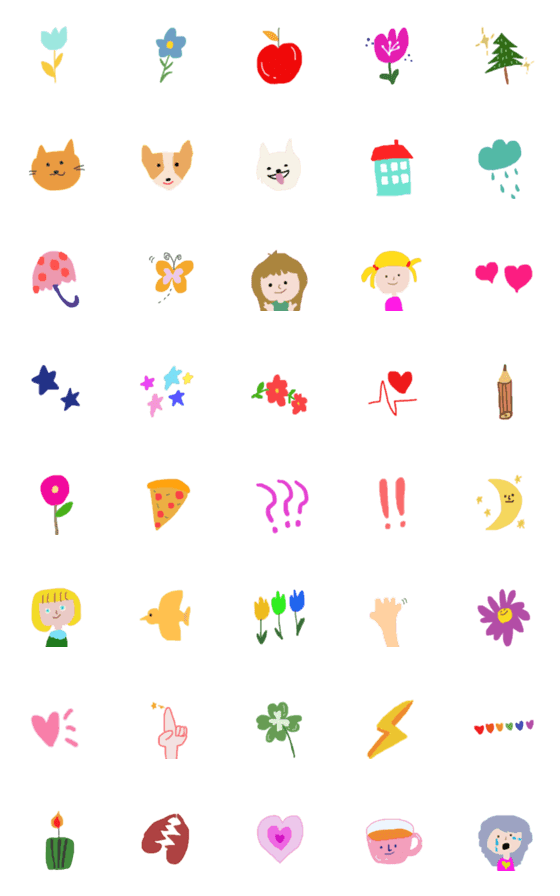 [LINE絵文字]癒されるカラフル絵文字の画像一覧
